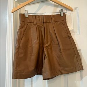Abercrombie & Fitch Tan Vegan Leather Shorts